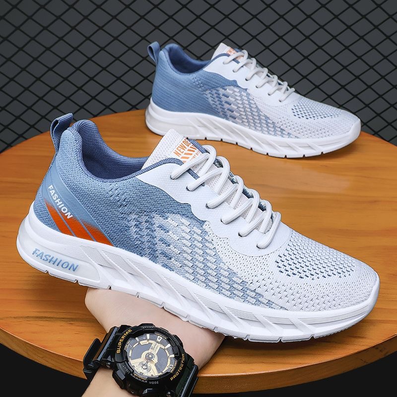 Men's Shoes 2023 New Summer Fly Woven Mesh Breathable Thin Casual Versatile Youth Running Fashionable Sports Shoes