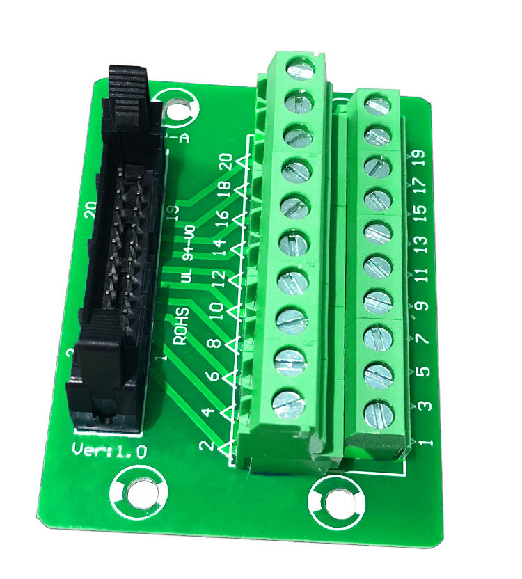 idc20p中继端子台20p牛角座转端子plc转接线端子排板20芯端子d型
