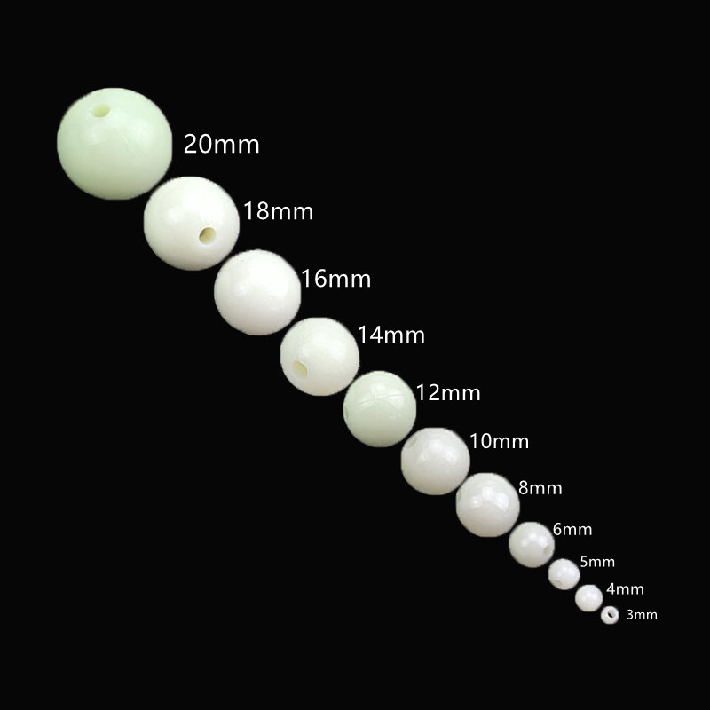 14-24mm大夜光珠高亮渔具配件海钓路亚挡豆荧光塑料发光饰品圆珠