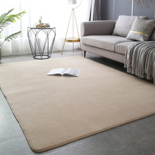 跨境日式珊瑚绒客厅地毯纯色卧室地毯床边毯现代简约短毛地毯代发
