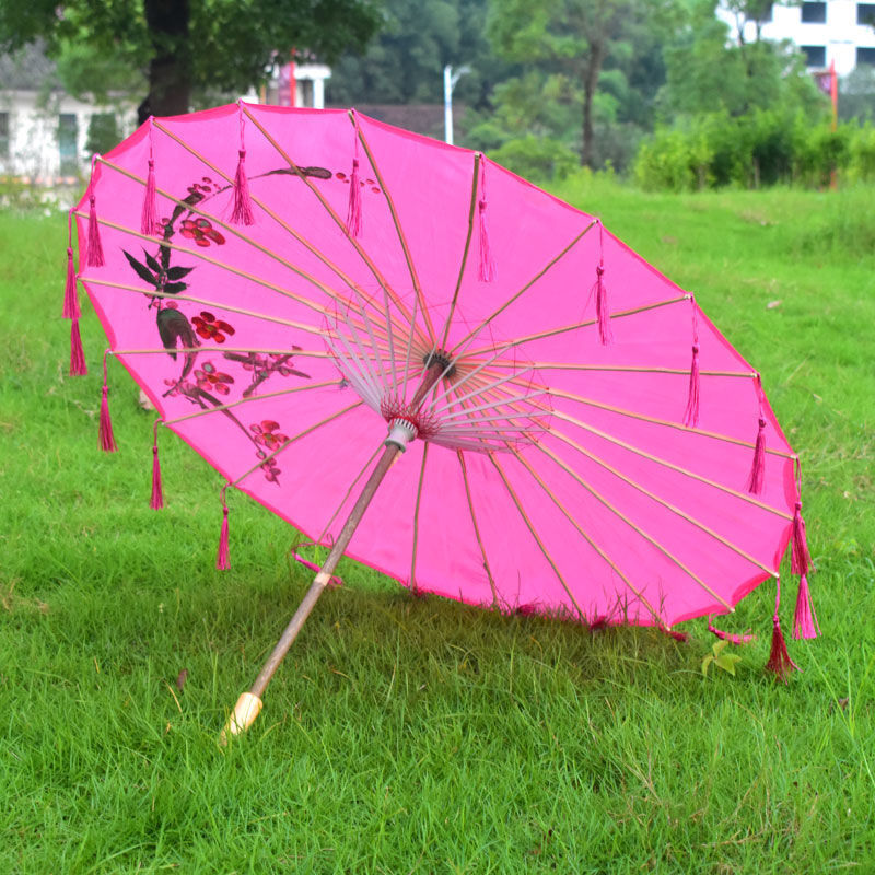 网红流苏伞 飘带伞 绸布伞花城剑网 汉服伞道具拍摄演出古装-阿里巴巴