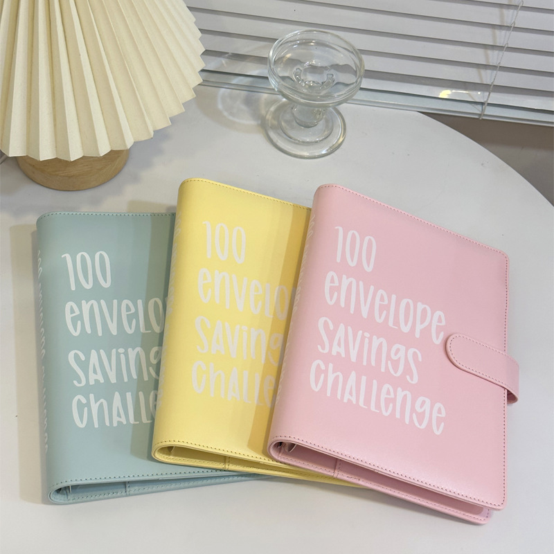 100 Days Couple Challenge Deposit and Savings Books Loose-Leaf Binder A5 Notebook Notepad Journal Book Money Saving Book