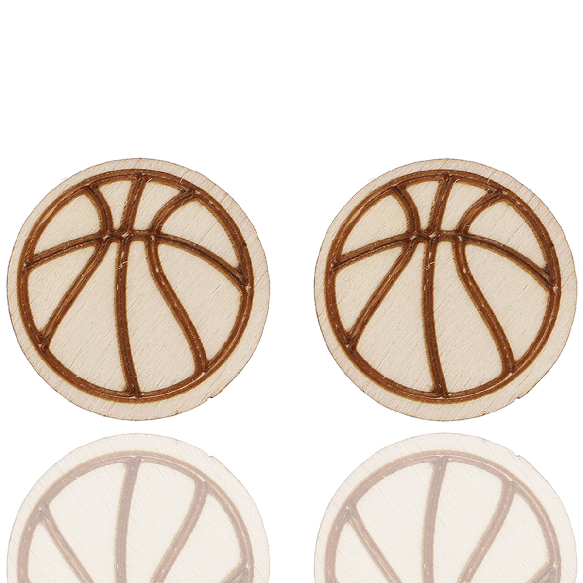 Cross-Border Sports Style Football Style Earrings Creative round Wooden Studs Amazon Aliexpress Xi Yin