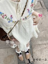樱田川岛夏季甜美风减龄半袖度假风法式连衣裙2024新款女装短裙子