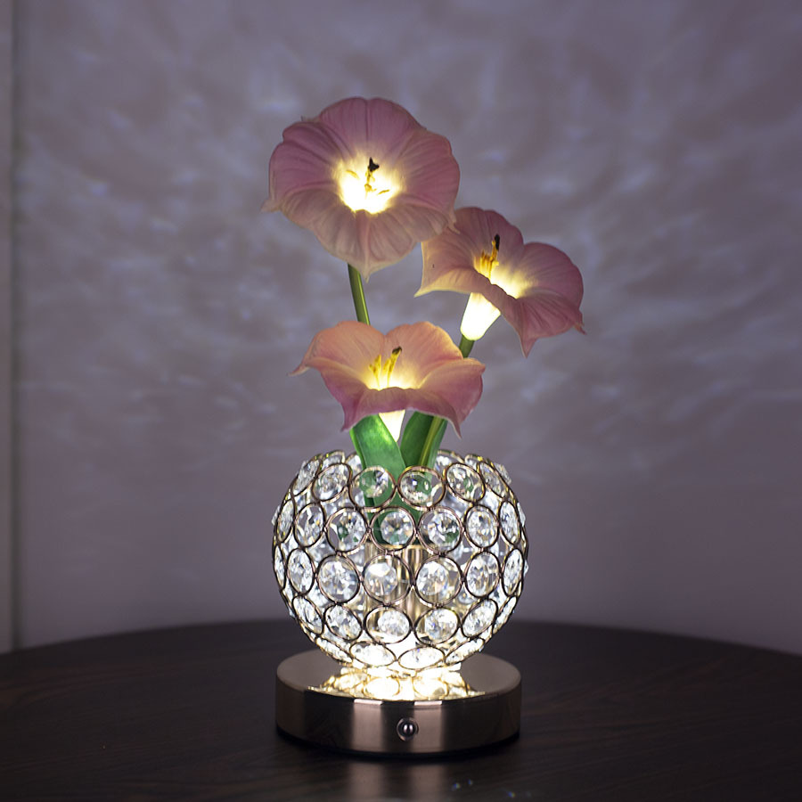 跨境新品牵牛花浪漫小夜灯宿舍装饰女生台灯氛围灯摆件卧室床头灯