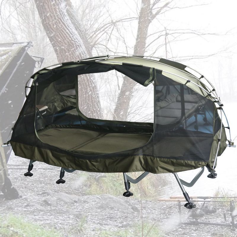 户外单人离地帐篷床防暴雨加厚野外钓鱼折叠床专用帐篷露营行军床