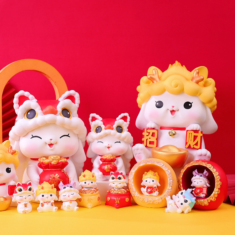 兔年新品玉桂福兔大号存钱罐储蓄罐年货摆件工艺礼物储蓄罐招*财