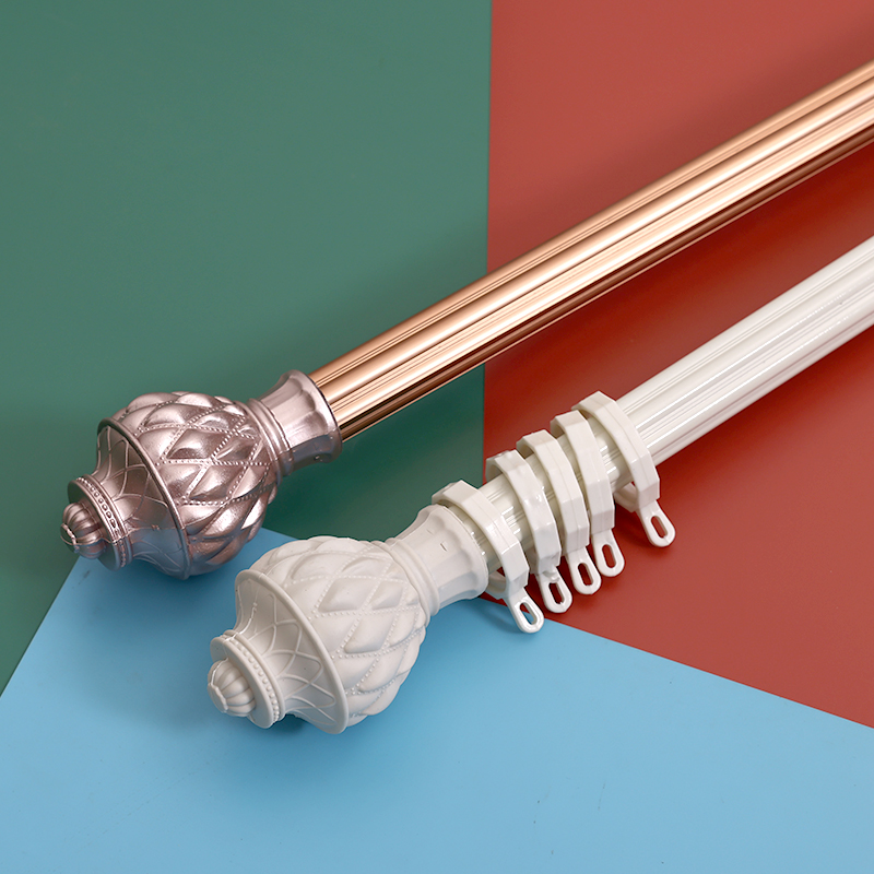 56n加厚罗马杆窗帘杆轨道窗帘配件打孔单杆双杆铝合金杆客厅卧室