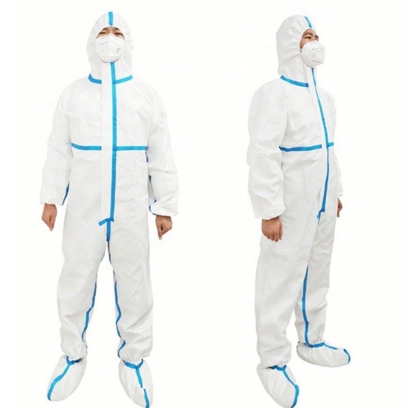 东贝医疗医用一次性防护服蓝条连脚套灭菌执行标准gb19082-2009