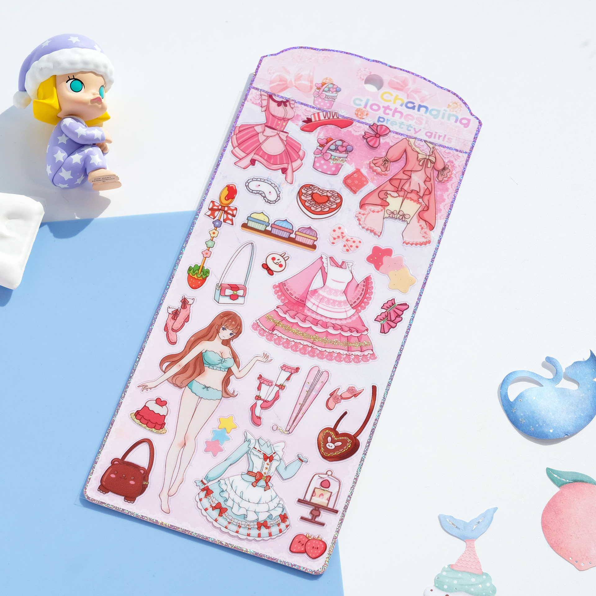 nekoni女孩换装贴vivi的变装派对手账装饰防水pvc平面贴纸