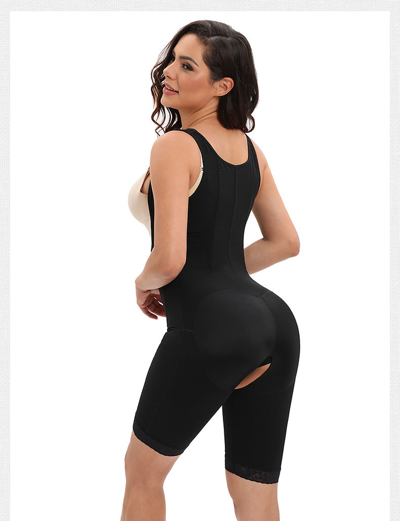 跨境塑身衣加强版开档连体高腰排扣束身收腹提臀美体衣束腰瘦身衣