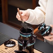 窑变全半自动茶具套装家用懒人石磨泡茶壶整套陶瓷功夫茶杯冲茶器