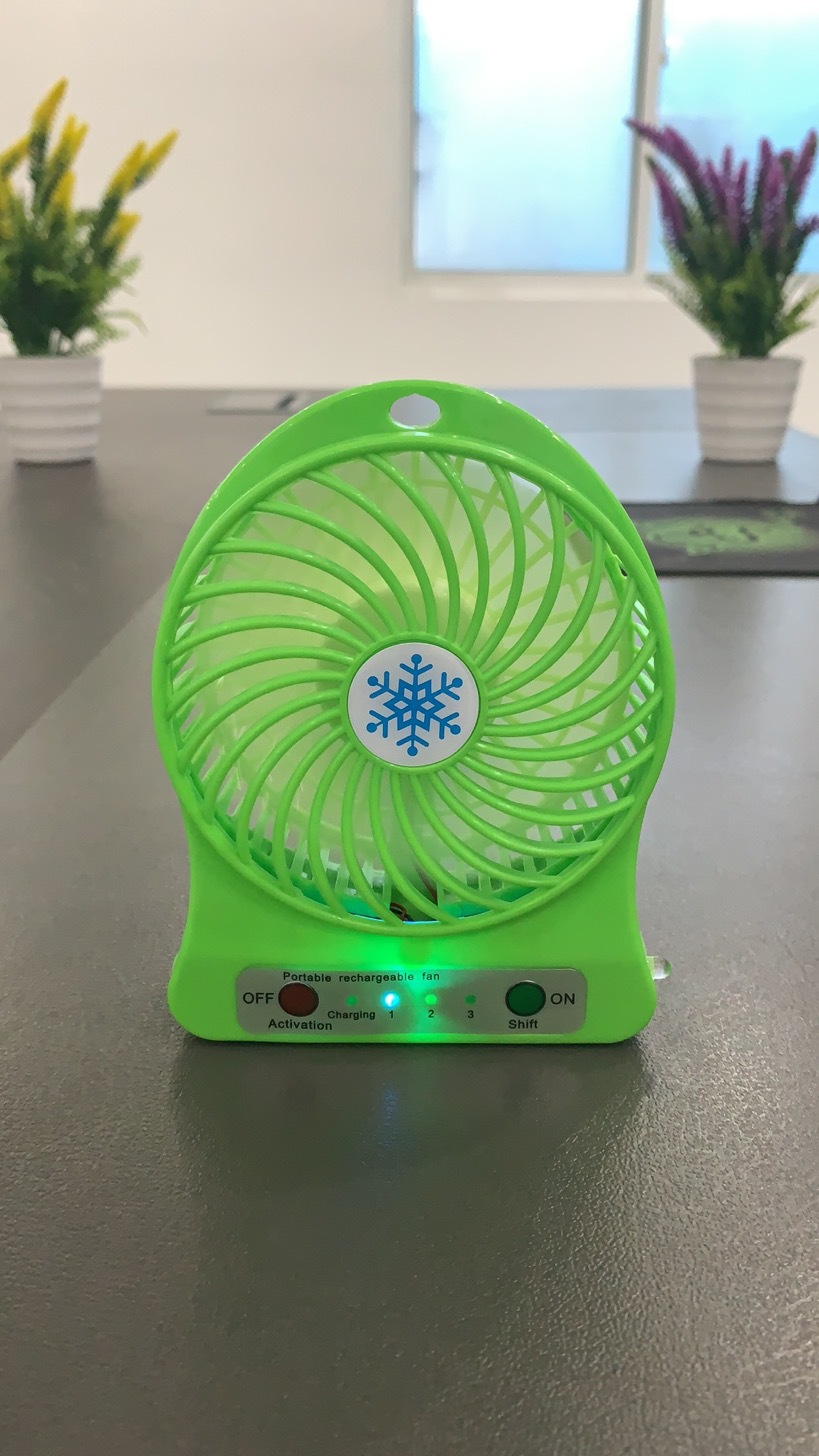 Usb Desktop Fan Student Charging Portable Mini Fan Snowflake Fan Night Light Fan Handheld Outdoor