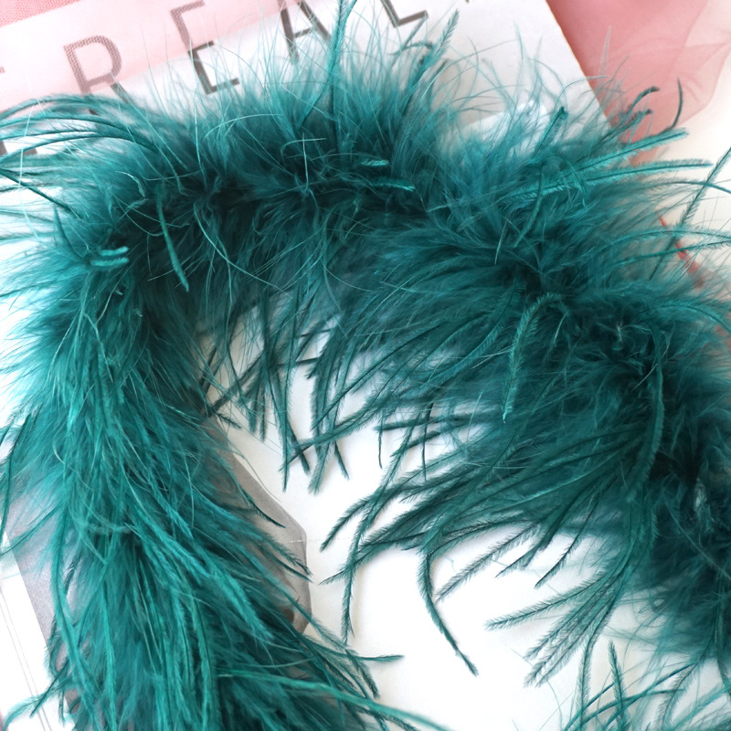 Factory Direct Sales Colorful Feather Strip Ostrich Feather Wool Tops Performance Dancing Dress Diy Decorative Materials Clothing Accessories