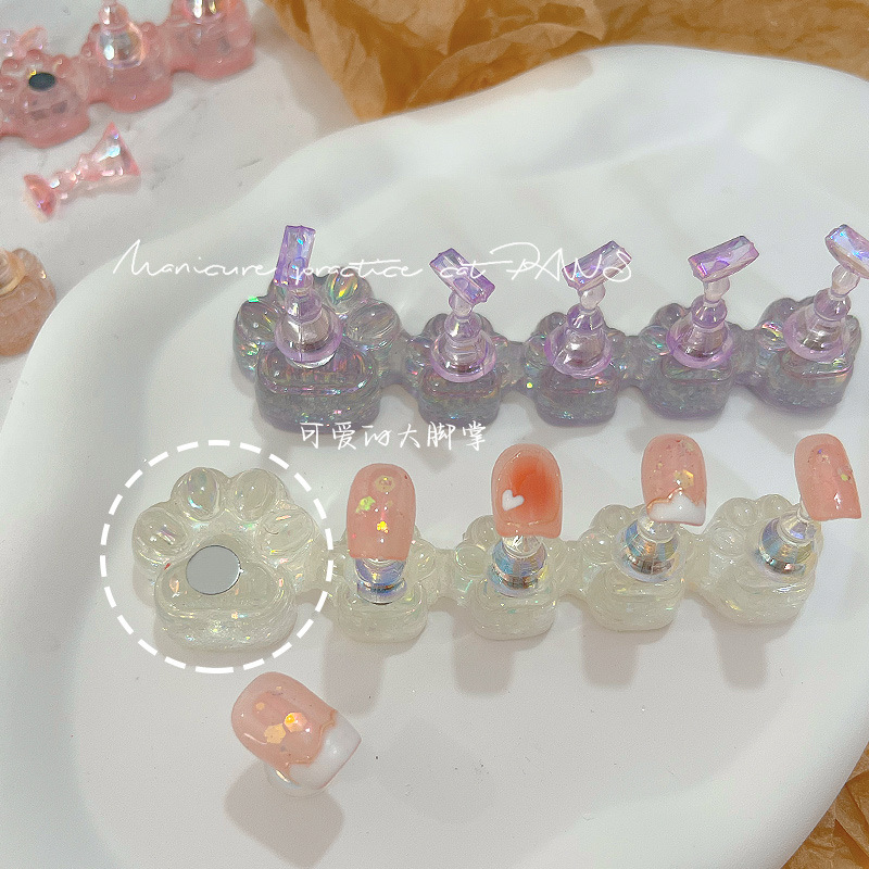 Nail Resin Transparent Laser Aurora Ice Practice Bracket Cat's Paw Long Strip Nail Tip Nail Bracket Ornament Wholesale