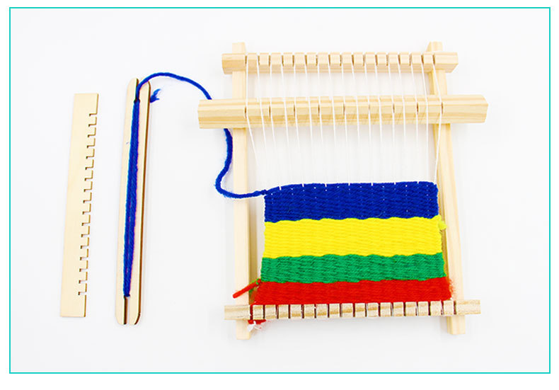 diy织布机儿童益智手工科技小制作毛线编织发明环保材料木质玩具