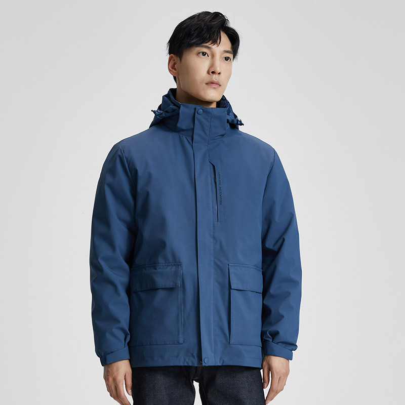 New Three-in-One down Men's Assault Jacket Waterproof Windproof Thickening Travel Jacket Women's Big Workwear with Pocket Casual Trench Coat