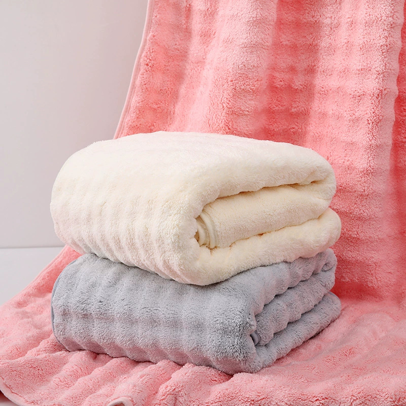 珊瑚绒大浴巾套巾珊瑚绒柔软奶泡洗澡洗脸毛巾浴巾吸水速干沙滩巾