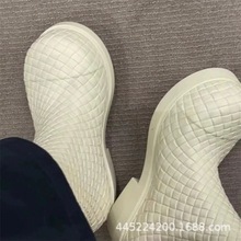 2024年新款编织水靴时尚透气平底耐磨雨靴增高防水法式短靴