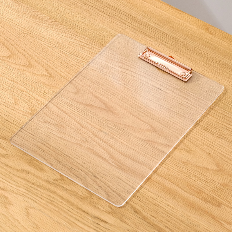 铭强加厚跨境亚克力透明板夹a4书写垫板文件收纳整理夹板文件夹
