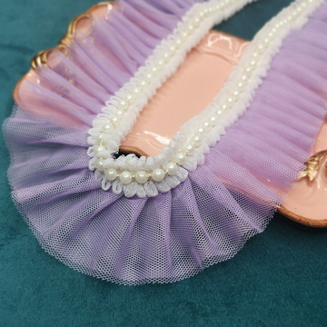 公主洋装童装洛丽塔裙边袖口衣领家居布艺珍珠蕾丝褶子花边辅料