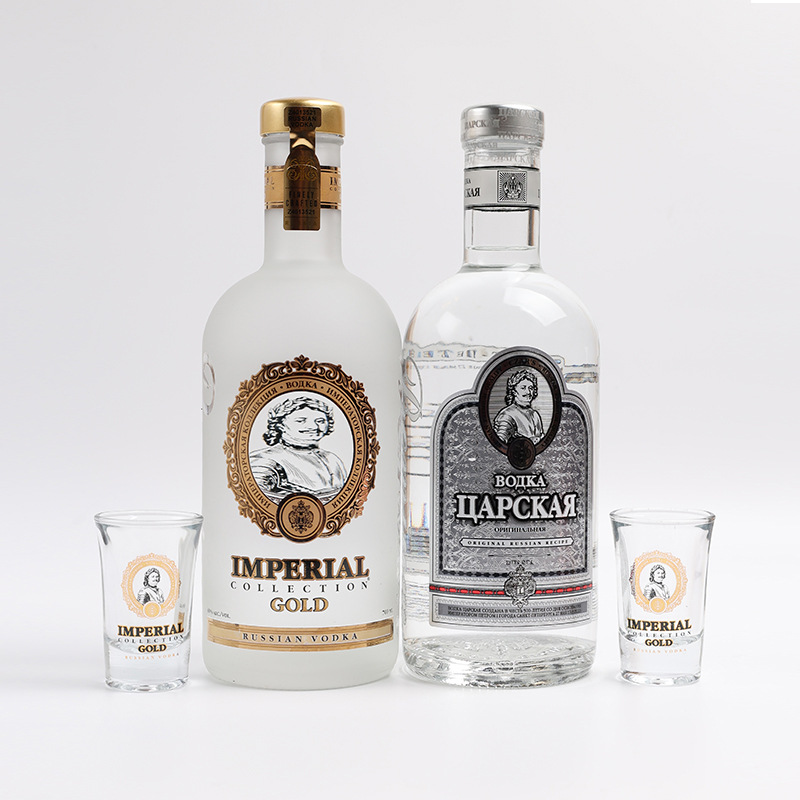 700ml两瓶盒装俄罗斯伏特加 金银果味沙皇洋酒 香醇可口40度烈酒