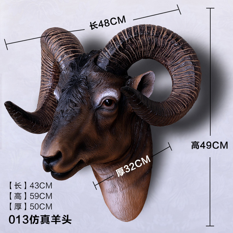 欧式羊头壁挂动物头墙饰复古创意墙壁挂件酒吧ktv墙面装饰品