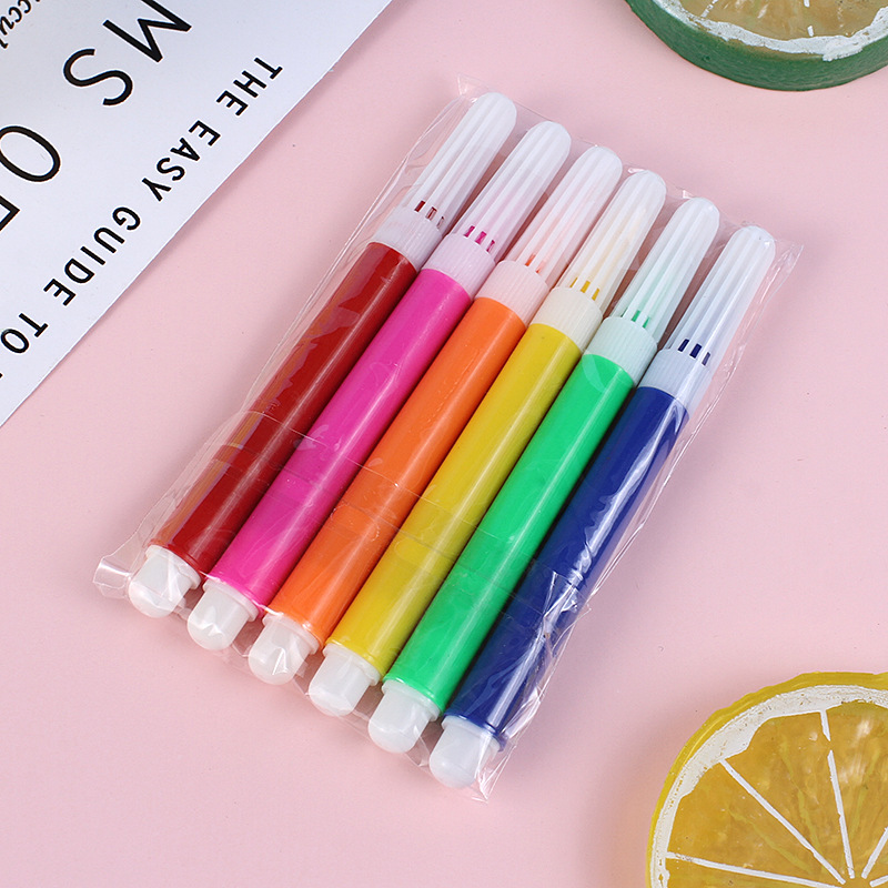 Children DIY Crayons for Graffiti Wholesale 4 Colors 6 Colors Mini Watercolor Pen Painting Supplies Toy Doodle Painting Pen Accessories