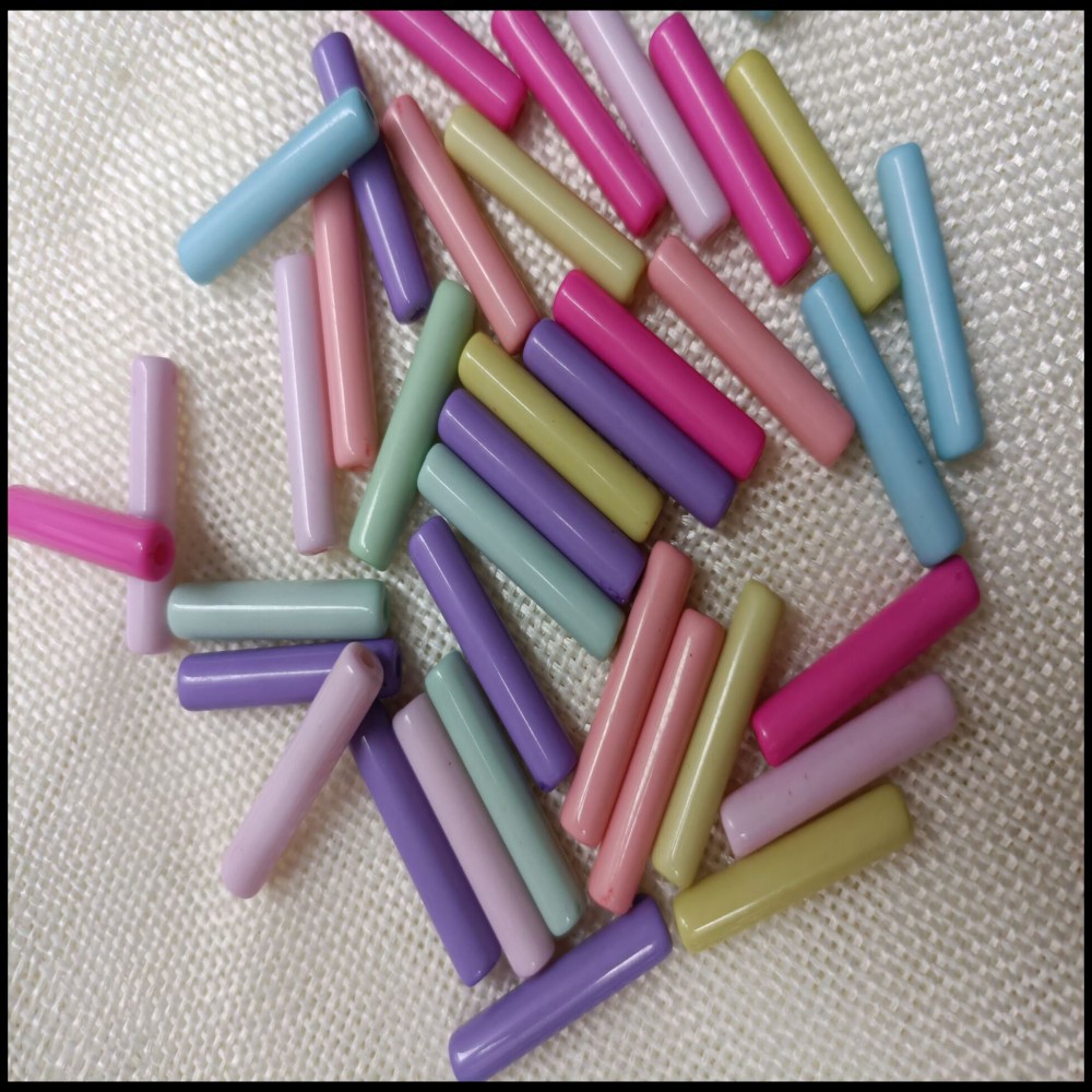 diy饰品配件亚克力长管珠子5nn×25mm春天色珠子长桶珠-阿里巴巴
