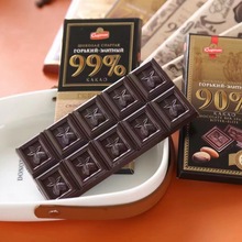 进口斯巴达克纯黑巧克力99％牛皮纸俄罗斯纯可可脂90克黑巧代餐