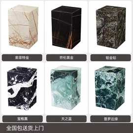 天然大理石底座墩子花架玄关展示台轻奢高级感茶几边几石脚雕塑柱