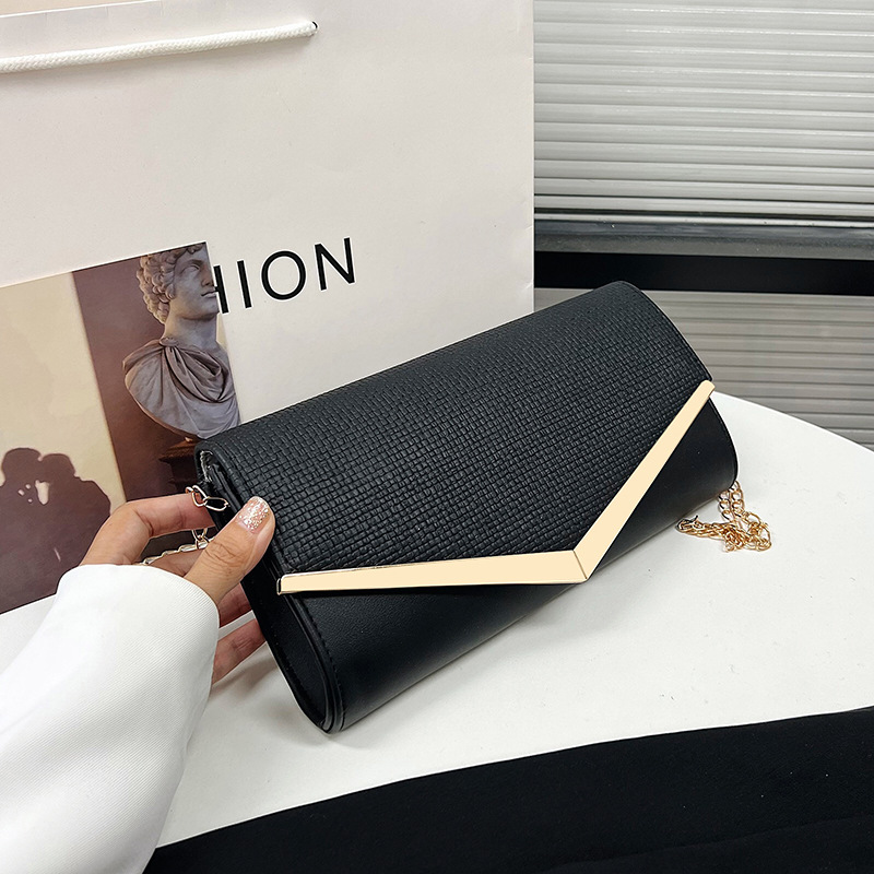 Textured Small Shoulder Bag 2022 New Korean Style Simple Chain Envelope Package Long Dinner Shoulder Bag Fashion Women Bags