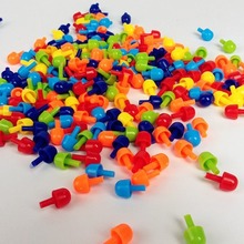 296蘑菇钉科教玩具配件 儿童宝宝早教益智袋装环保塑料6色蘑菇钉