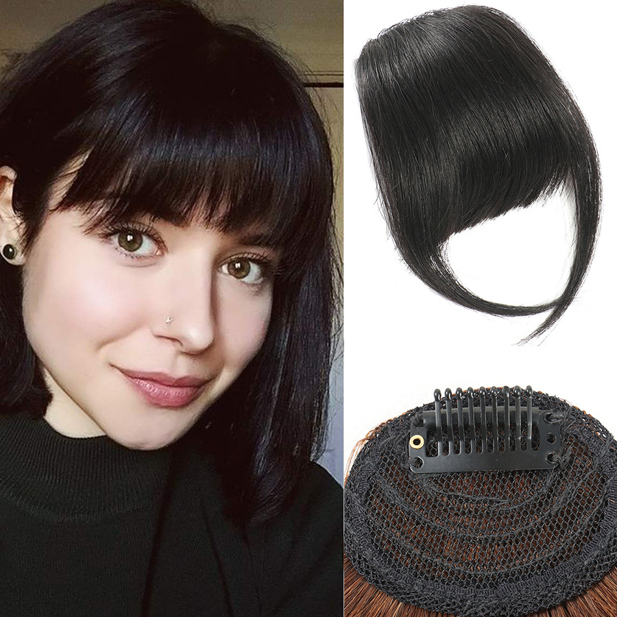 网红酷a漫画人发刘海自然蓬松带两鬓空气刘海减龄真人发齐刘海