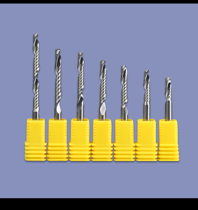 175单刃螺旋铣刀ps亚克力pvc实木工切割数控雕刻机钨钢刀具