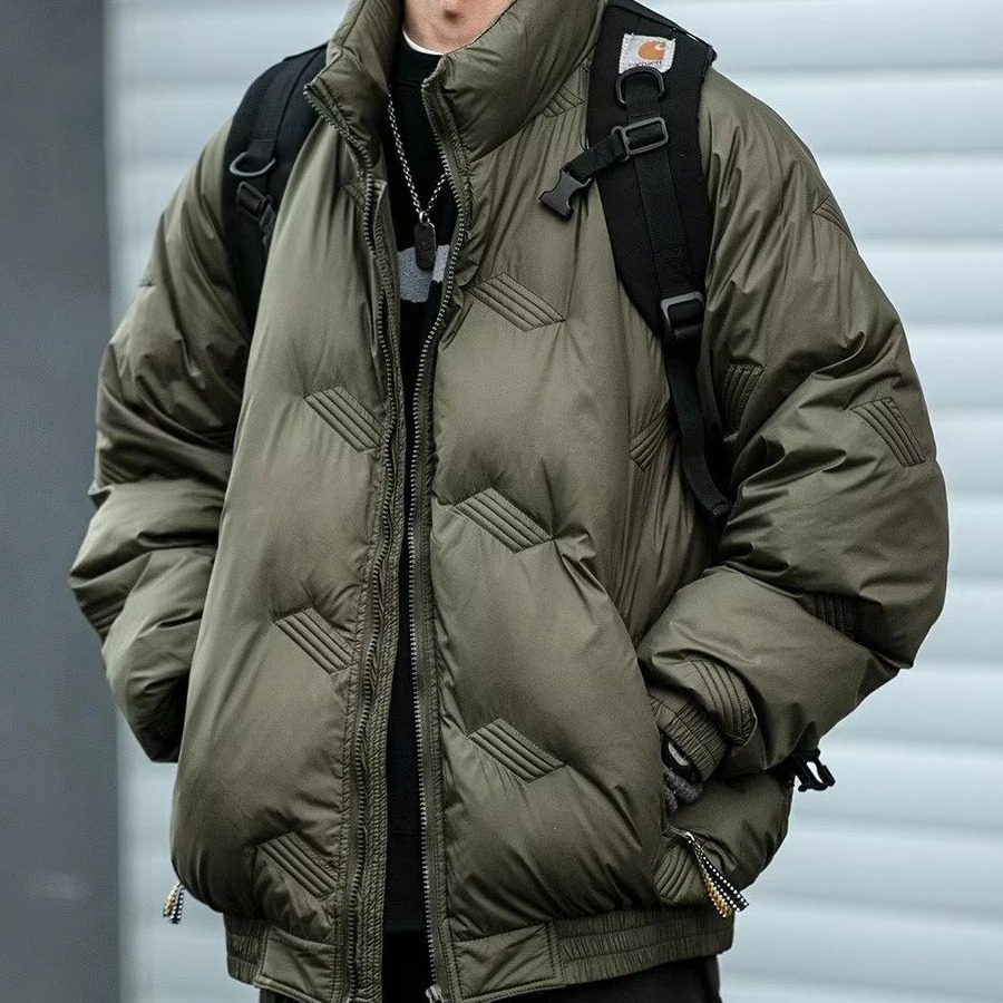 冬季美式立领潮牌棉衣男生休闲宽松复古潮流保暖棉服男款棉袄外套