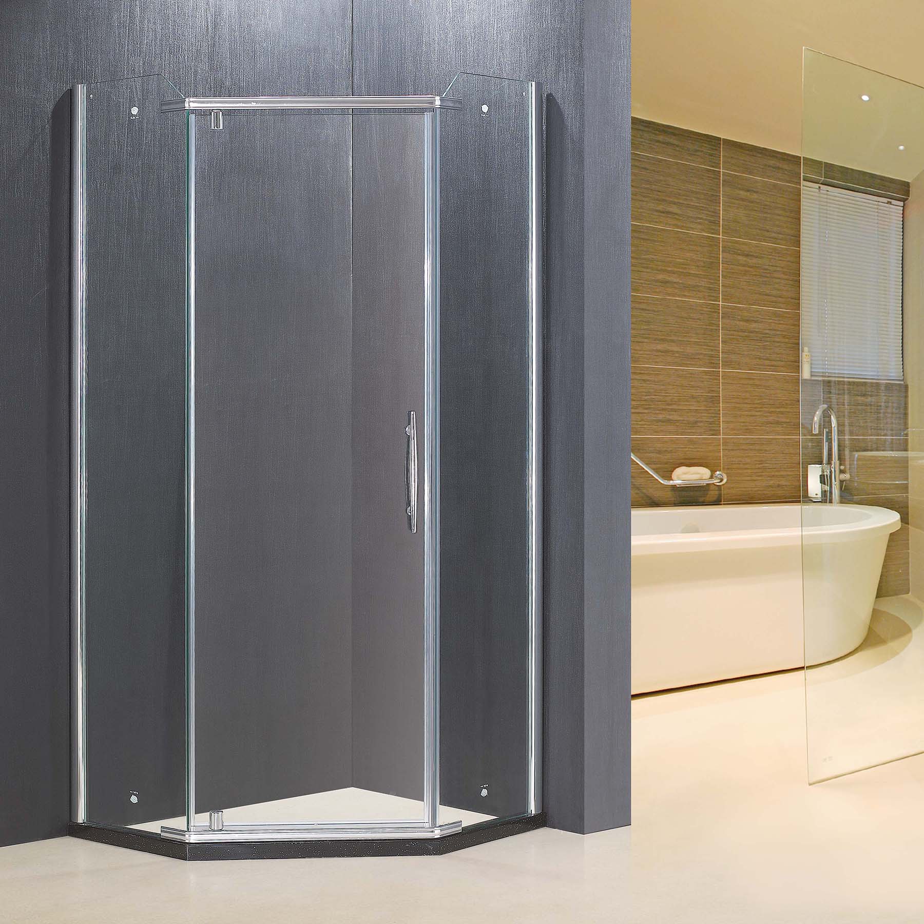 佛山淋浴房厂外贸跨境简易淋浴房钻石型淋浴房酒店家装淋浴隔断