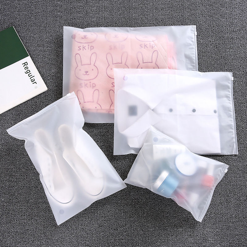 Zippered PE Bag Spot Yiwu Plastic Packaging Bag Frosted Clothing Underwear Socks Sealed Bag Universal Packaging Wholesale