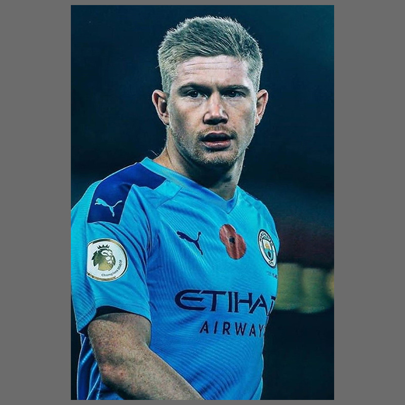 64n德布劳内海报曼城丁丁球星足球装饰画挂图梅西c罗墙贴壁纸 图片