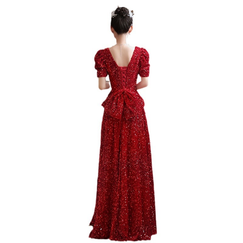 敬酒服新娘亮片订婚晚礼服女高级感合唱团演出服宴会气质主持人裙