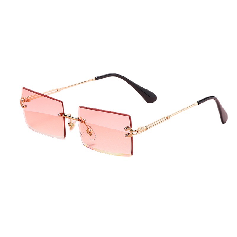 New Frameless Trimming Square Sunglasses Fashion Sunglasses Women's European and American Fashion Cross-Border Sun Glasses Factory Wholesale