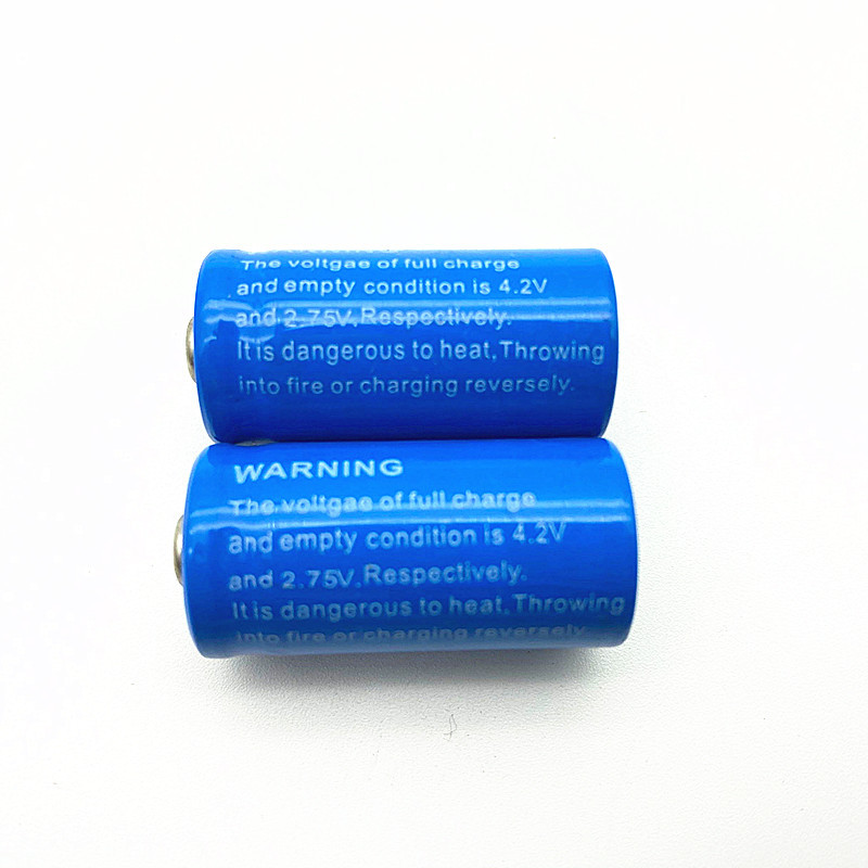 批发16340充电锂电池 3.7v手电筒充电锂电池 实足350mah充电电池