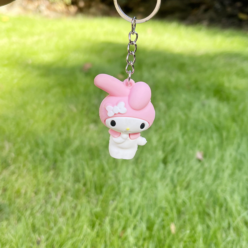 5025# Creative Soft Glue Stereo Hello Kitty Cool Penguin Cinnamon Dog Doll Keychain Cars and Bags Hanging Piece Pendant