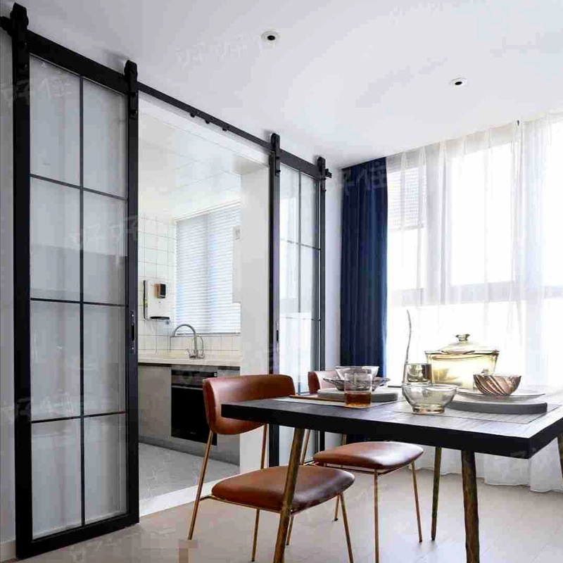 厨房极窄推拉门钛镁合金吊轨室内阳台客厅隔断推拉门铝合金推拉门