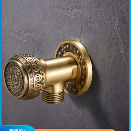 老铜匠角阀全铜加长加厚三角阀门冷热水家用马桶止水阀热水器水阀