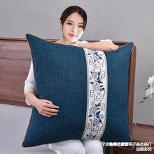 新中式床头靠垫客厅沙发抱枕大号床上靠枕套中式护腰靠背垫可拆洗