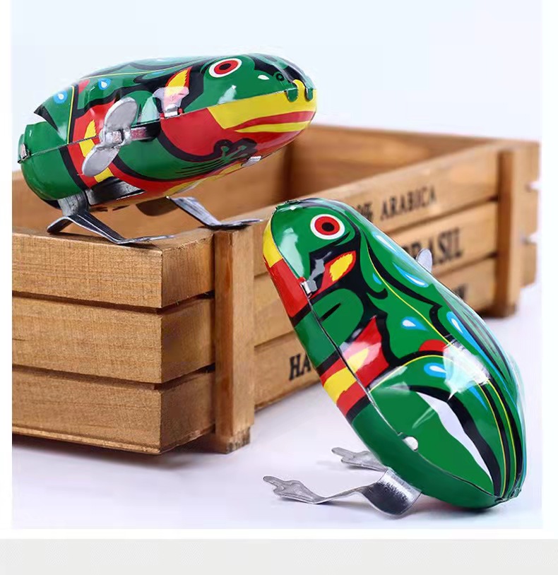 铁皮青蛙80后怀旧发条玩具上链铁皮青蛙经典铁皮青蛙幼儿园奖品