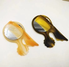 新款牛筋2件套镜梳组合套装 手柄镜子 化妆镜防静电梳子美发梳
