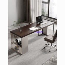 ZF意式极简书桌实木办公桌椅家用轻奢现代简约2024新款高级感电脑