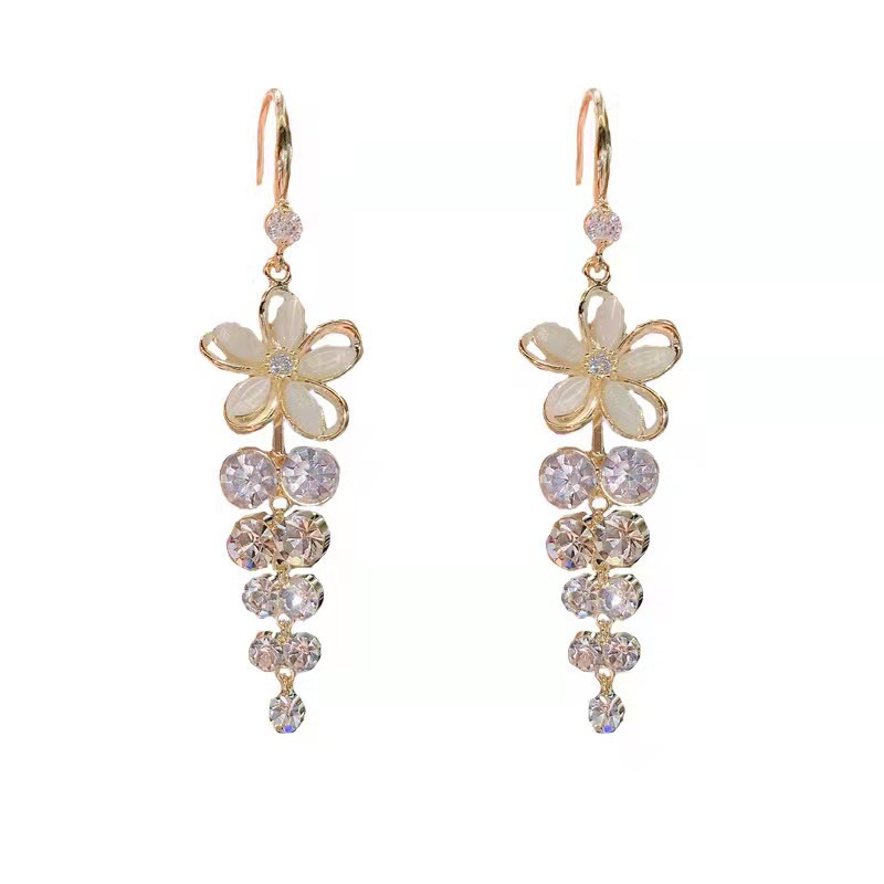 925 Silver Needle Geometric Pearl Earrings Women's Fashion Earrings Tassel High-Grade Earrings Elegant Retro Earrings Wholesale